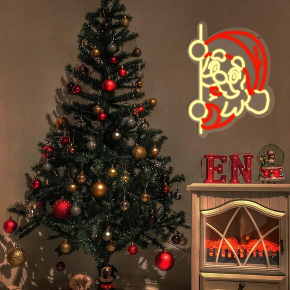 Santa Claus Neon Sign Dimmable LED Ideal Ambient Lighting Holiday Decorations - Picture 5 of 6